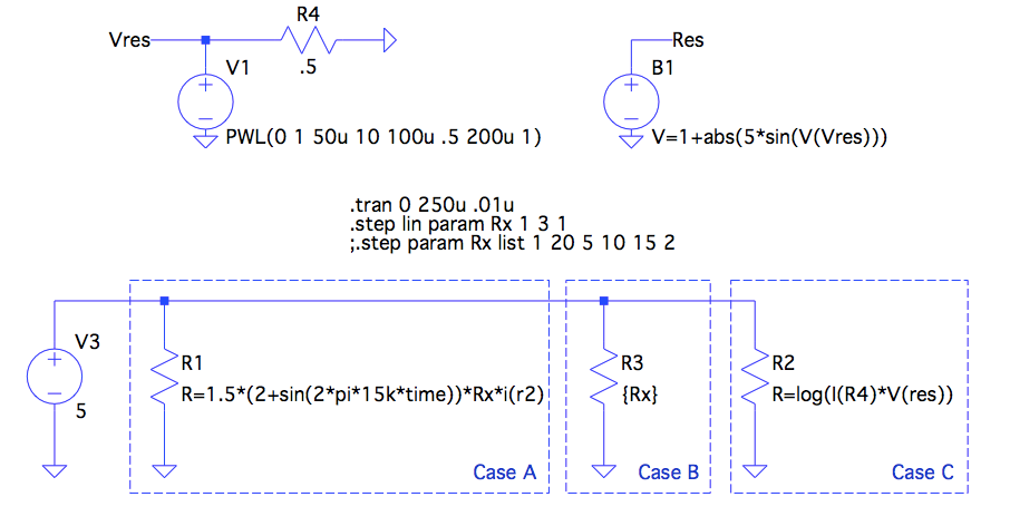 Parametric resistor circuit